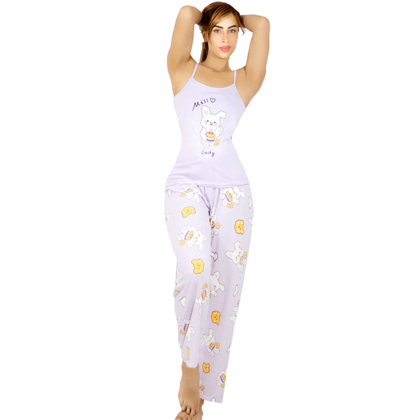 SET PIJAMA DE MUJER DE PANTALON Y BLUSA CON ESTAMPADO