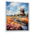 thumbnail image 2 of Designart "Orange Grey Netherlands Dutch Calm" Floral Floater Framed Canvas Wall Art, 2 of 7
