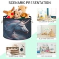thumbnail image 4 of Round Toy Storage Basket Foldable Storage Basket for Home Decor Laundry Basket20" x 14" A Unicorn in Space, 4 of 6
