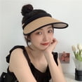thumbnail image 4 of Sombrero con visera de paja para mujer, sombrero para de , parte superior vacía, transpirable, para exteriores, para , viajar, , Baoblaze Sombrero de sol para mujer, 4 of 8