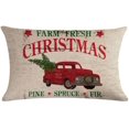 thumbnail image 2 of 2Pack Christmas Throw Pillow Cushion Covers 12x20 Inch Farm Fresh Xmas Tree with Red Truck Home Decorative Rectangular/Waist Pillowcases for Christmas Decor, 2 of 5