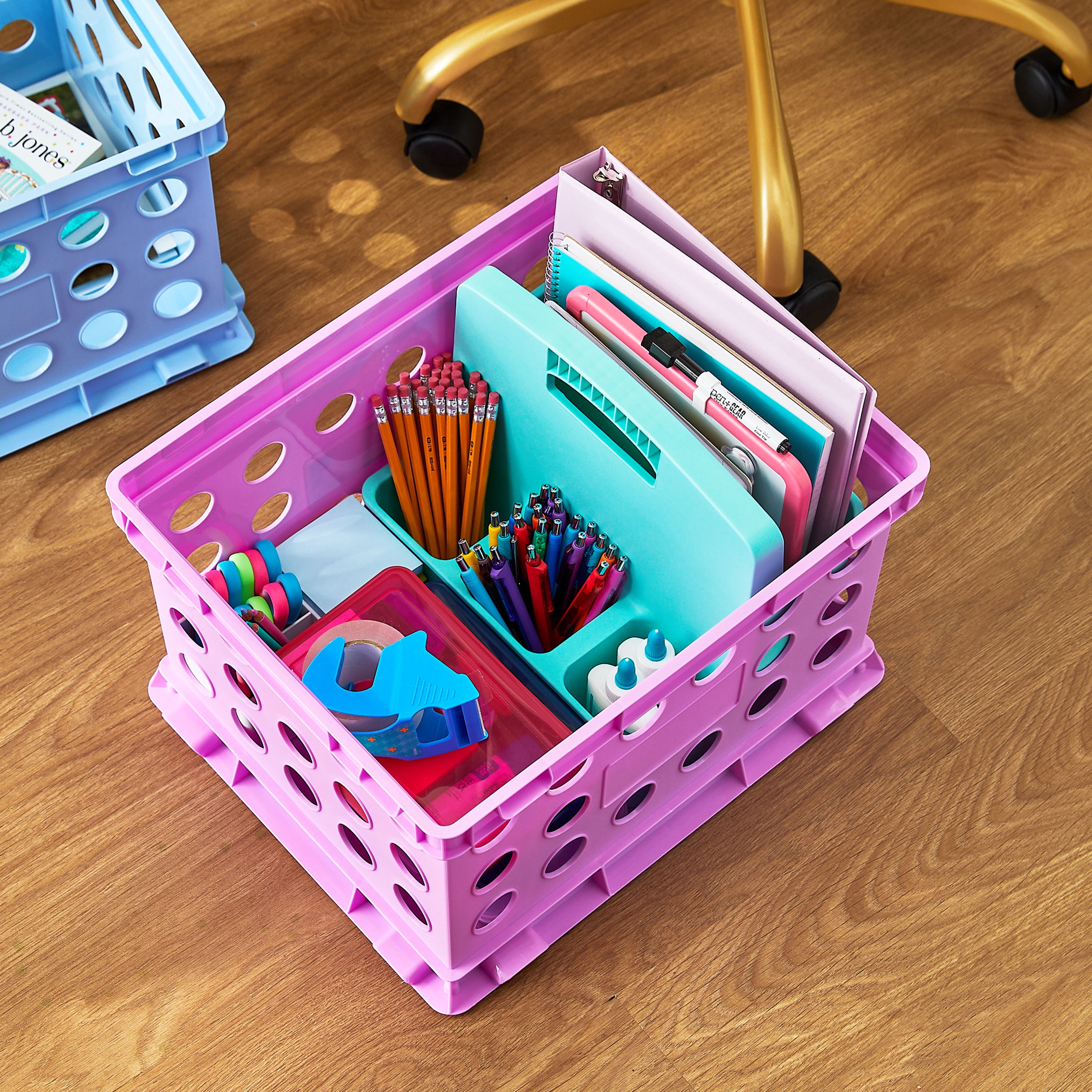 (6 pack) Pen+Gear Plastic File and Storage Crate, Violet Glow, 1-pack