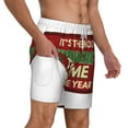 thumbnail image 2 of Sigee It's The Most Wonderful Time Of The Year Print Mens Swim Trunks with Compression Liner Quick Dry Swim Stretch Beach Shorts with Pockets,S-3XL, 2 of 7