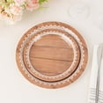 thumbnail image 6 of Efavormart 25 Pack White Brown Wood Grain Print Paper Dinner Plates With Floral Lace Rim, Round Disposable Party Plates - 7", 6 of 8