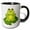 Black/White, variant on 3drose, Cute Green Frog Sitting on Lily Pad, 11oz Two-tone Green Mug