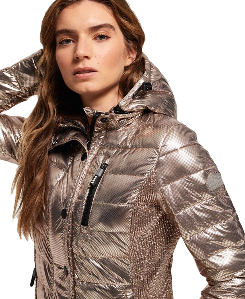 fuji slim double zip hooded jacket