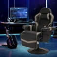 thumbnail image 2 of LVUYOYO Massage Video Gaming Recliner Chair Ergonomic Backrest & Seat Height Adjustment Swivel Recliner PU Leather High Back Computer Office Chair with Cupholder, Headrest, Lumbar Support, Footrest, 2 of 9