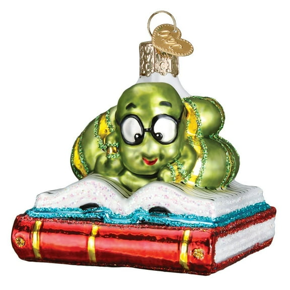 Old World Christmas 12514 Teacher Gifts Glass Blown Ornaments, Bookworm