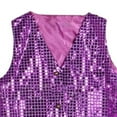 thumbnail image 2 of Visland Kids Costume Vest, Fashion Shiny Glitter Sequin Sleeveless V Neck Performance Vest Waistcoat for Hip-hop Jazz Dance Stage Party, 2 of 7