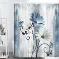 thumbnail image 3 of Rustic Farmhouse Shower Curtain, Farm Blue Daisy Floral Flowers and Butterfly on Country Wooden Shower Curtain for Bathroom, Turquoise Blue Bathroom Shower Curtains with 12PCS Hooks, 70X84IN, 3 of 6