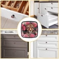 thumbnail image 6 of 4 Pcs Cabinet Handle Drawer Pulls Rose and Leopard Knobs with Screws Square Furniture Office Cabinet Knob Decoration, 6 of 7