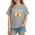 thumbnail image 5 of Girls T-Shirt Kids Cotton Graphic Tee | F is for Folder Educational Alphabet Top | Light Gray Short Sleeve Crew Neck Shirt,Size 5 T, 5 of 9