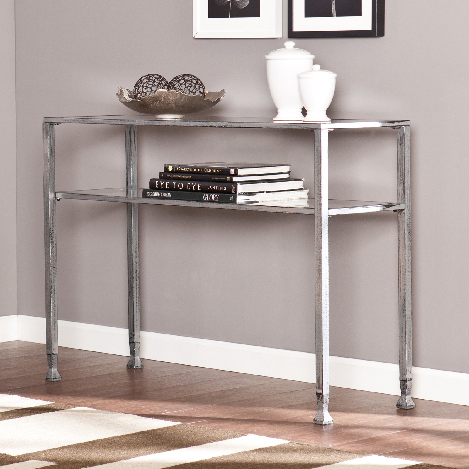 Southern Enterprises Glass Console Table