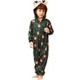 thumbnail image 5 of Zwiiyzr Family Christmas Pajamas Matching Sets Fawn Deer Printed Hooded Onesie Holiday Nightwear With Long Pants Zipper Jumpsuit Sleepwear Jammies Sleepwear Green, 5 of 9