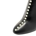 thumbnail image 3 of YDN Women Studded Pearls Slim High Heel Booties Pointed Toe Side Zipper Ankle Boots Fashion Dressy Party Shoes Size 5.5 Black, 3 of 5