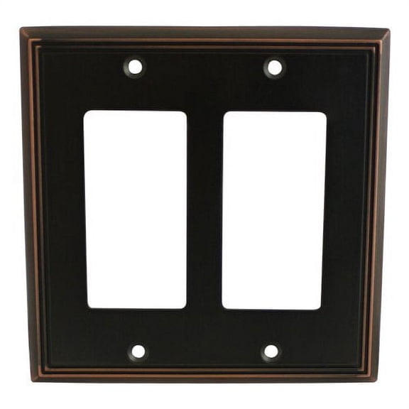 Cosmas 65088-ORB Oil Rubbed Bronze Double GFI / Decora Rocker Wall Switch Plate Switchplate Cover