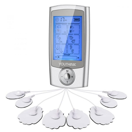 Knifun Electronic Pulse Massager Muscle Stimulator with 8 Replacement Pads, 16 Modes Handheld Electrotherapy Thumper Kneading, Tens Unit Mini Massager Pain Relief for Neck Shoulder Lumbar Knee (Best Electronic Pulse Massager 2019)