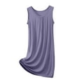 thumbnail image 2 of ylioge Womens Plus Size Nightgowns XL-5X Sleeveless Crew Neck Tshirts Dresses Ladies Casual Solid Pullover Soft-Modal Loungewear Sleepshirts, 2 of 6