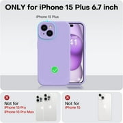 Totowood Silicone Back Cover Cell Phone Case for Apple iPhone 15 Plus, Purple