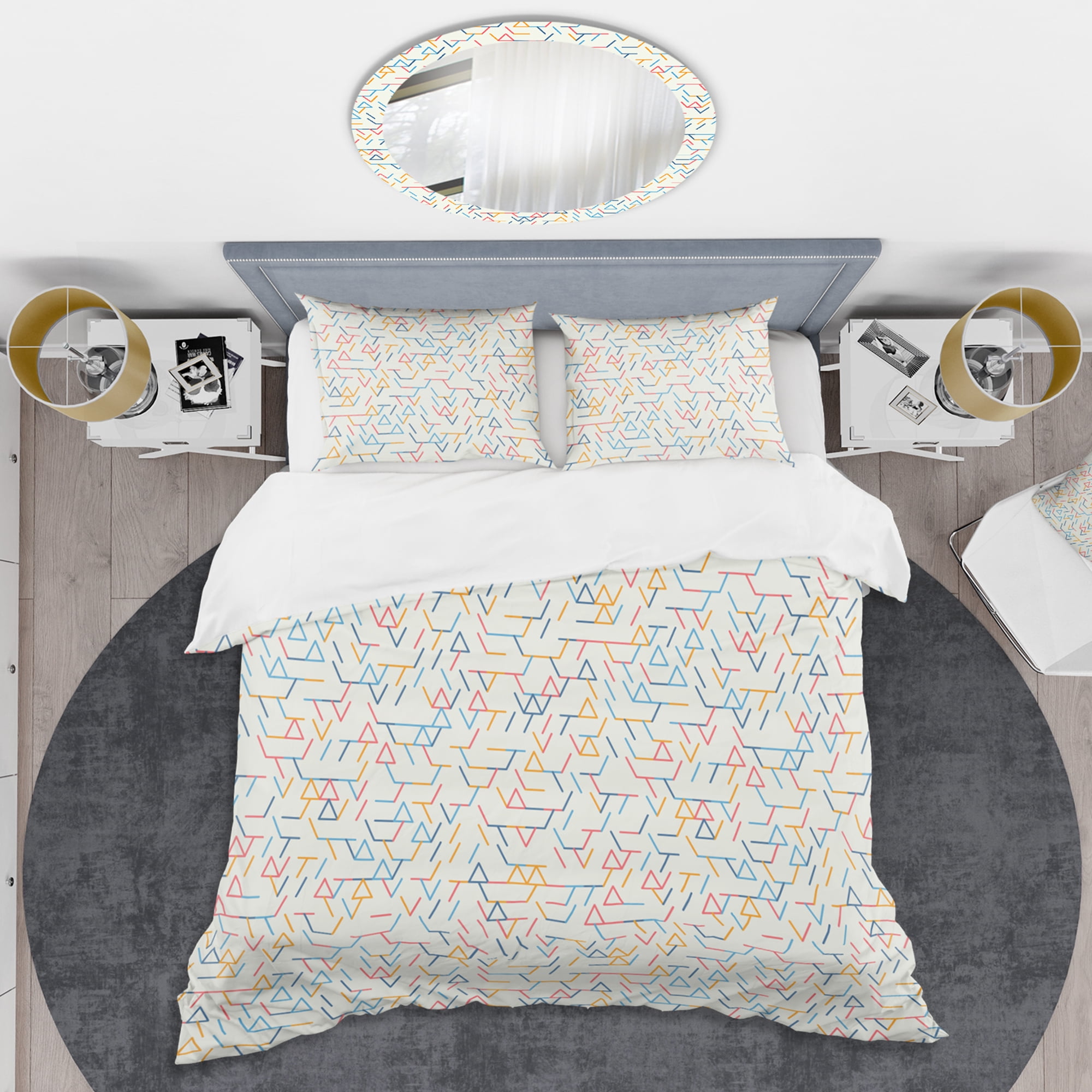 Designart 'Abstract geometric background. pattern.' Mid-Century Modern Duvet Cover Set