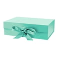 thumbnail image 3 of Caja de regalo con tapa para regalos 26 * 19 * 8 cm con cinta y cierre magnético (paquete de 1) (azul petirrojo) Lazo sólido, 3 of 5