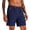 Dark Blue, variant on Men's Summer Crane Print Casual Shorts, Elastic Waist Drawstring 5 Inch Shorts with Zipper Pockets for Beach Vacation & Everyday
