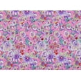 thumbnail image 2 of Zelouf Stain Glass Flower On Shantung  , Sewing, DIY, Crafts Fabric by the Yard, Pink/purple, 3 Yard, 2 of 2