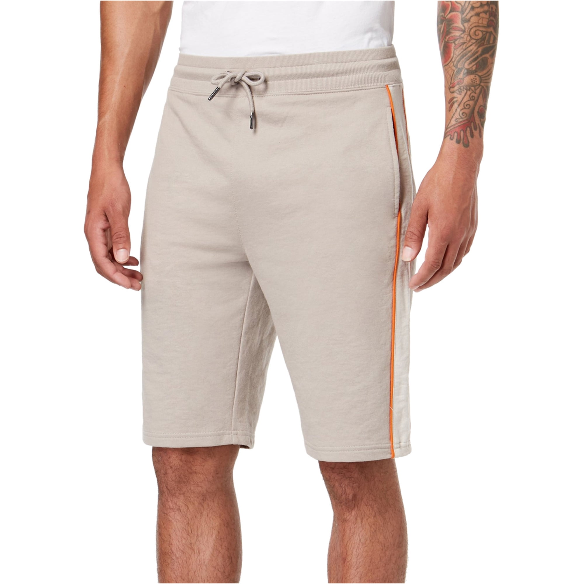 INC INC Mens Side Stripe Casual Walking Shorts, Beige, Large