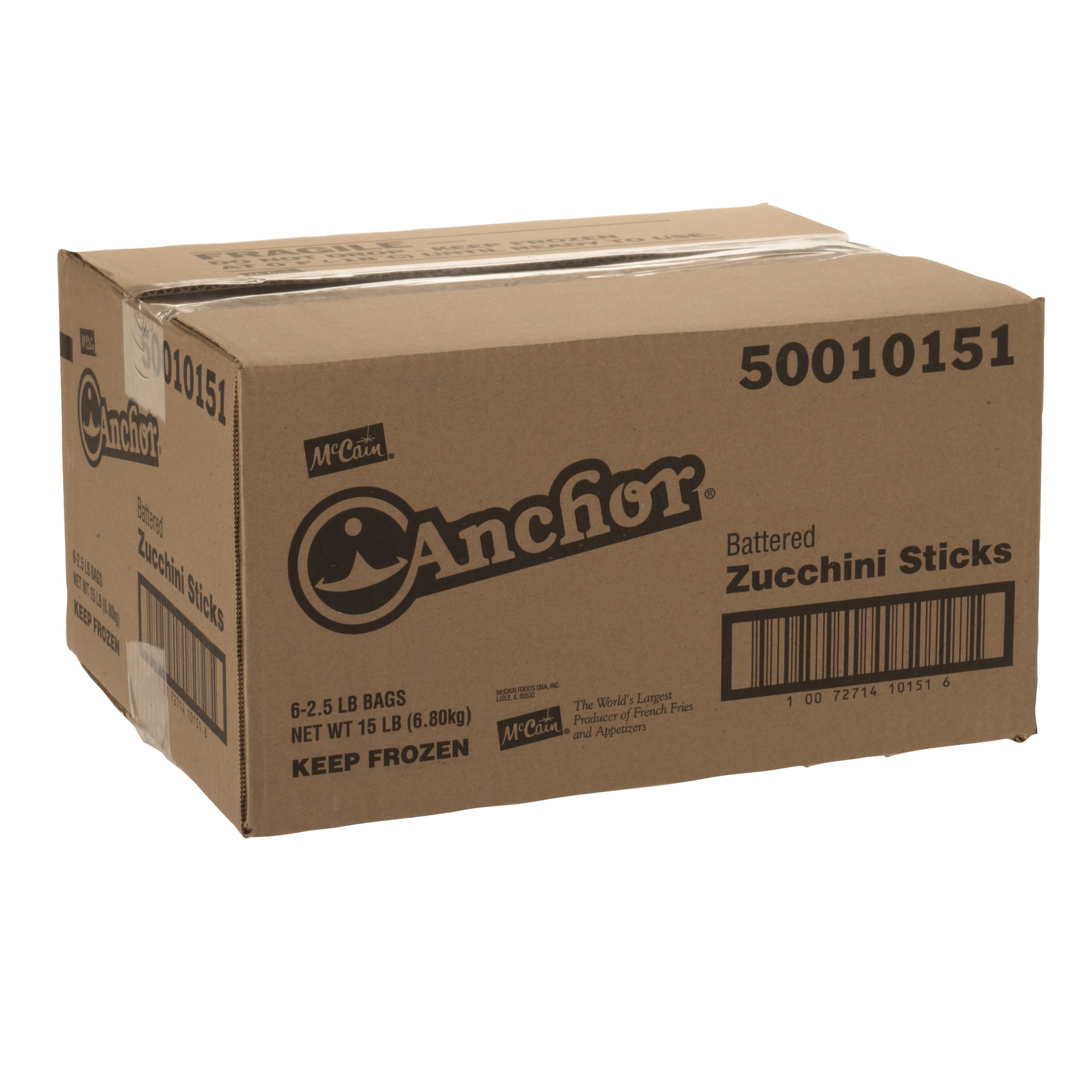 Anchor Battered Zucchini Sticks 2.5 lb, (Pack of 6)