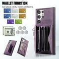 thumbnail image 2 of SaniMore for Samsung Galaxy S22 Ultra Case, Samsung Galaxy S22 Ultra Wallet Case for Women Men, PU Leather RFID Blocking Wristlet Zipper Shoulder Strap Cover with Card Holder Kickstand, Purple, 2 of 10