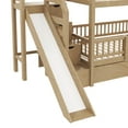 thumbnail image 6 of Harper & Bright Designs Twin Over Twin Bunk Bed with Slide and Storage Staircase, Twin Size Solid Pine Wood Bunk Bed Frame with Drawers and Guardrail, Walnut, 6 of 10