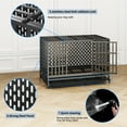 thumbnail image 3 of YOKWOK 54" Heavy Duty Dog Crate for Large Dogs, Spacious Metal Dog Crate with 4 Locking Wheels, Disassembling Styles, Dog Kennel for Home Decor & Easy Mobility, Black, 3 of 6