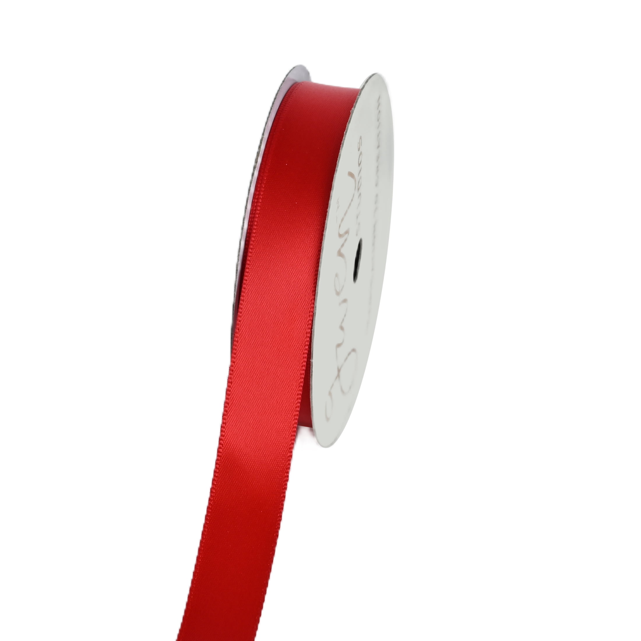 Gwen Studios 5/8" Red Satin Ribbon, 7 Yards