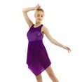 thumbnail image 4 of YiZYiF Womens Sparkly Sequins Ballet Gymnastics Leotard Asymmetric Lyrical Modern Dancewear Dark Purple Medium, 4 of 7