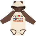 thumbnail image 3 of Inktastic I Love Trucks Boys or Girls Long Sleeve Baby Bodysuit, 3 of 5