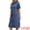 Blue, variant on Midi Denim Short Sleeve Button Down Tunic Jean Dress M Light Blue