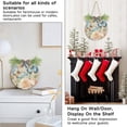thumbnail image 5 of Butterfly and Flowers Vintage Front Door Porch Decoration Hanging Sign with Artificial Green Plants and Bow for Home Outdoor Indoor, 5 of 7