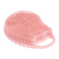 Unique Bargains 1 Pc Double Side Body Bath Brush Back Scrubber for Shower 4.53"x3.23"x1.26" Pink