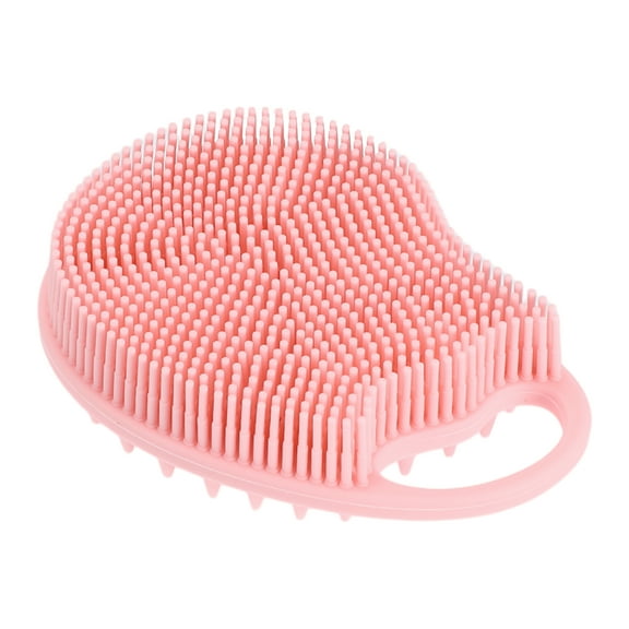 Unique Bargains 1 Pc Double Side Body Bath Brush Back Scrubber for Shower 4.53"x3.23"x1.26" Pink
