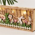 thumbnail image 4 of Modelo de conejo hueco de Pascua de madera, adornos artesanales con lámpara LED luminosa, decoración del hogar de escritorio para vacaciones, 4 of 11