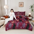 thumbnail image 3 of Erosebridal Black Cat Purple Lavender Full Size Comforter Sets,Kawaii Kitten Bedding Sets For Pet Lovers,, Reversible 3 Pieces, 3 of 7
