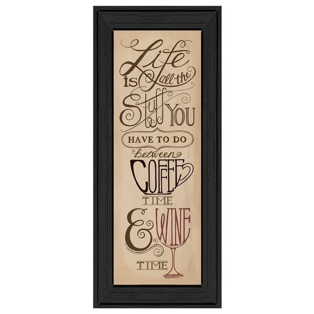 Coffee and Wine Time by Deb Strain Print Wall Art Wood Multi-Color