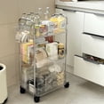 thumbnail image 3 of Multi Layer Plastic Storage Cart With Wheels Mobile Homes Office Organizers, 3 of 10
