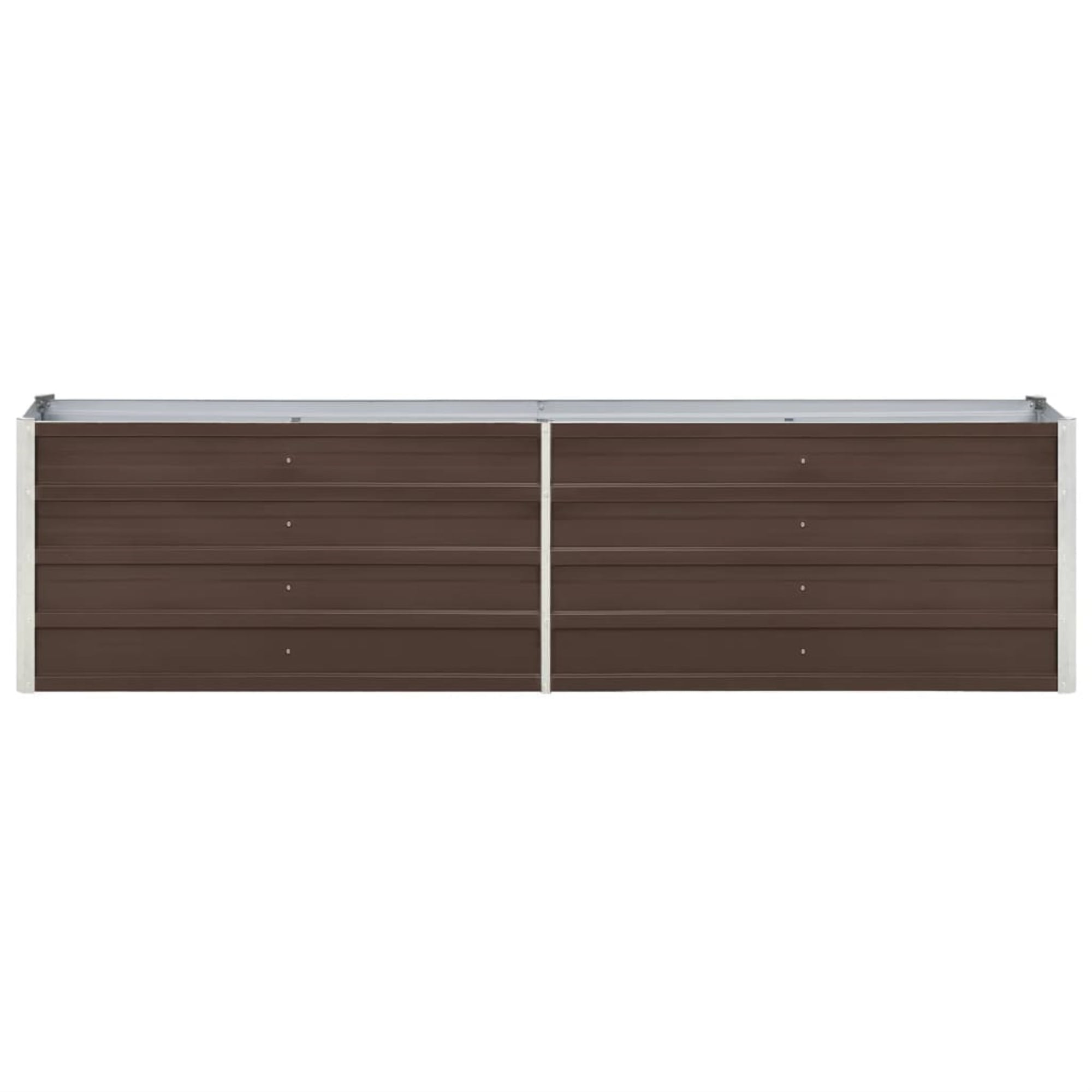 Casafoyer Garden Raised Bed Galvanized Steel 94.5"x15.7"x17.7" Brown