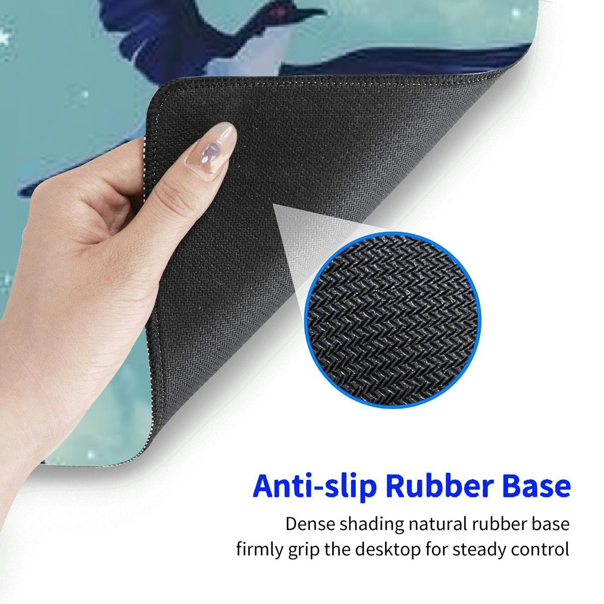 Heduofu Swallow Bird Pattern Desk Mat Protector Non-Slip Waterproof Mouse Pad for Office Home 31.5x11.8 in