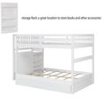 thumbnail image 5 of Full Over Full Bunk Bed with Twin Size Trundle and Stairway Convertible to Separate 2 Beds Full-Length Safety Guard Rail No Box Spring Needed, 5 of 7