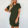 thumbnail image 3 of Womens Plus Short Sleeve T-Shirt Dress With Pocket Loose Casual Dress，Sizes S-XXL, 3 of 6