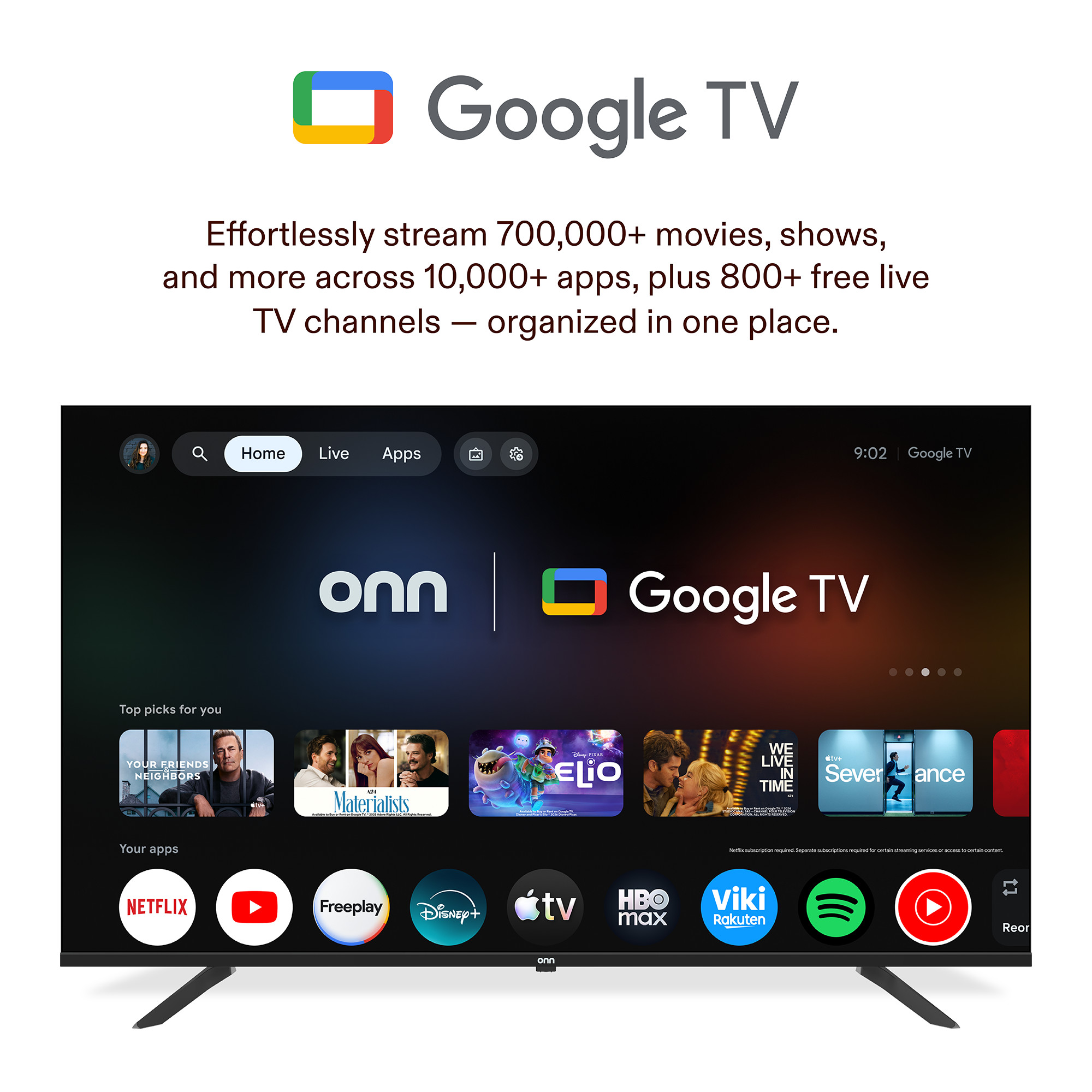 onn QLED 4K UHD Smart Google TV de 65", 65SQ4GSB1 8