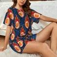 thumbnail image 4 of Fotbe American Football and Fire Flames Conjunto de Pijama Estampado para Mujer, 2 Piezas, Ropa de Dormir con Camiseta de Manga Corta y Shorts Suaves-X-Large, 4 of 6