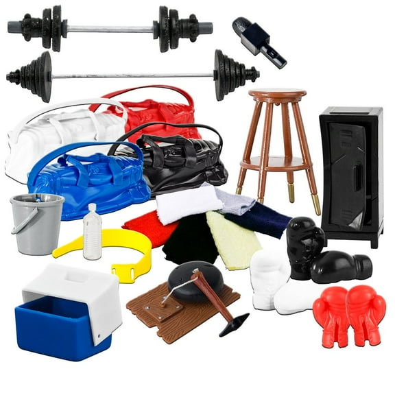 Mega Gym Accessory Set for WWE & AEW Wrestling Action Figures
